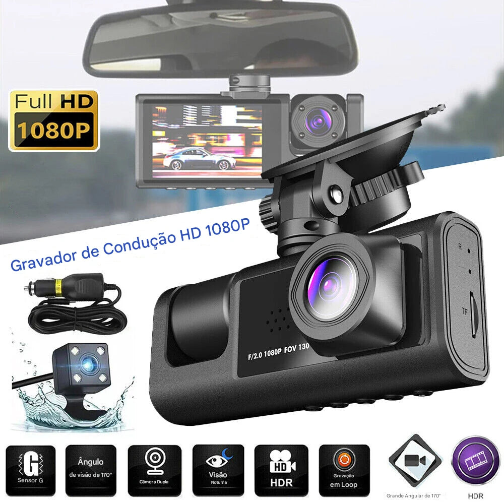 Dual 1080P Front And Rear Car Camera, Wi-Fi, HD Recording For Security