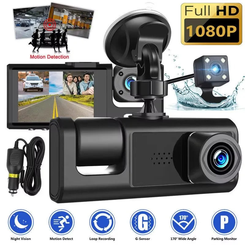 Dual 1080P Front And Rear Car Camera, Wi-Fi, HD Recording For Security