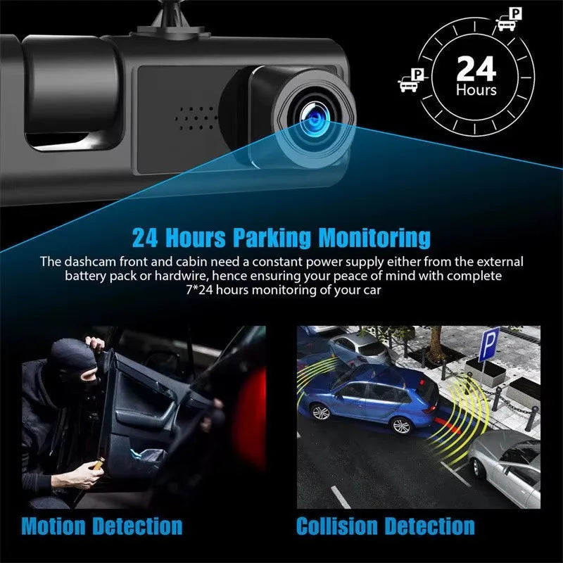 Dual 1080P Front And Rear Car Camera, Wi-Fi, HD Recording For Security