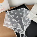 White Woven Floral Lace Hair Scarf Wraps Women Retro Triangle Headscarf Hat Travel Photo Headband Hair Accessories