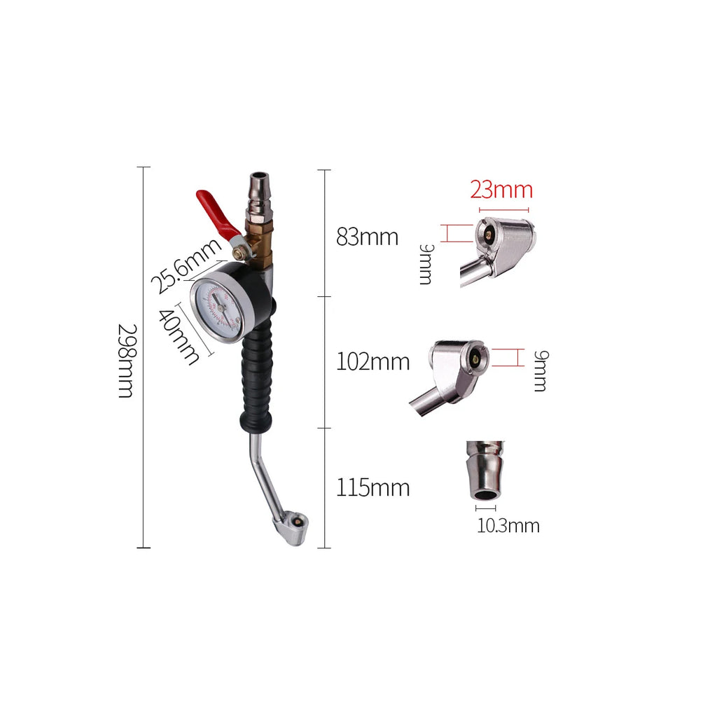 Air Tyre Pressure Inflator Gauge Motorcycle Garage Tool Chuck Tire Car Accessories Tooling Supplies Tools for Tires Truck Auto