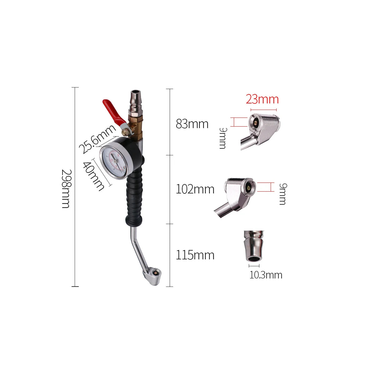 Air Tyre Pressure Inflator Gauge Motorcycle Garage Tool Chuck Tire Car Accessories Tooling Supplies Tools for Tires Truck Auto