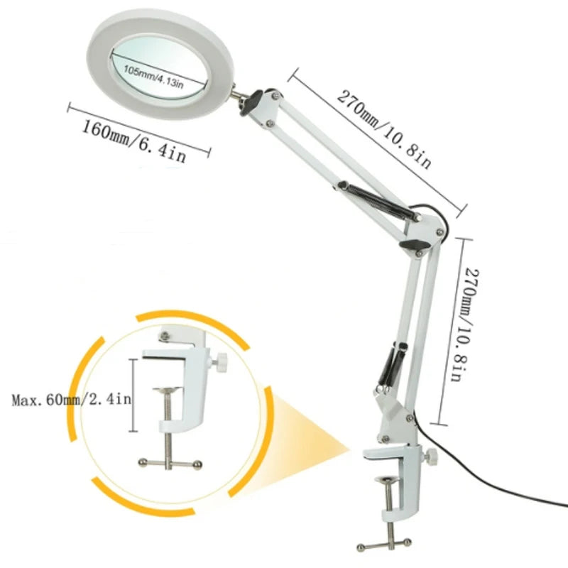 72LED 8X/10X NEW Illuminated Magnifier USB 3 Colors LED Magnifying Glass for Soldering Iron Repair/Table Lamp/Skincare Beauty