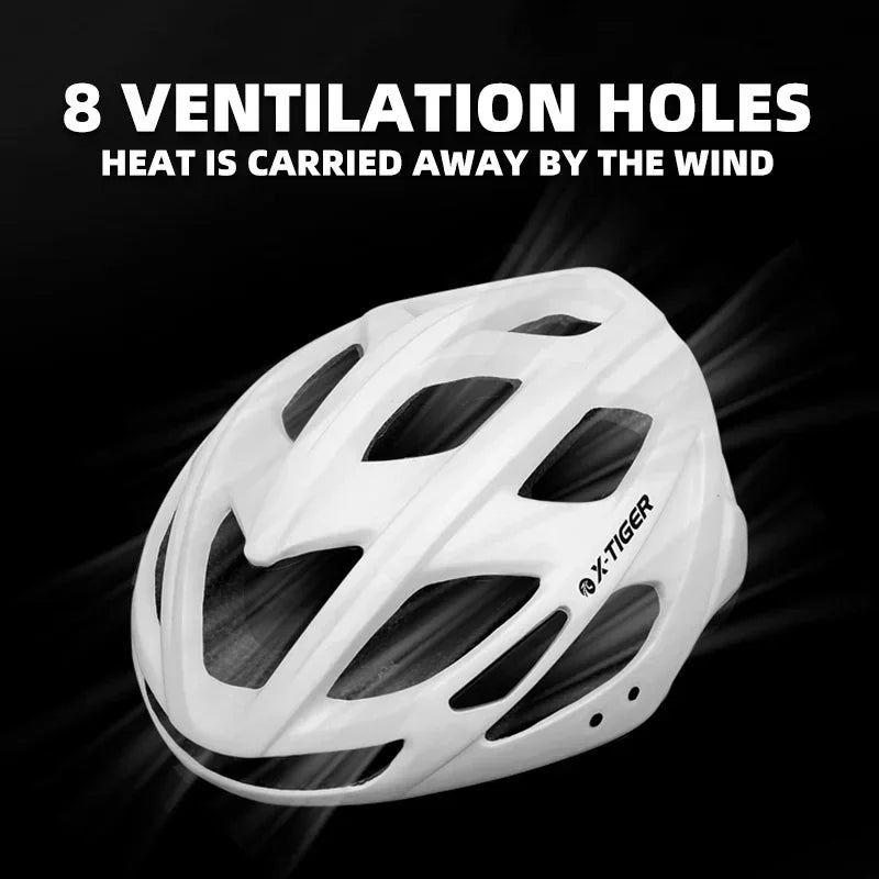 X-TIGER Adult Bicycle Helmet Breathable Lightweight Unisex Road Mountain Cycling Helmet with LED Taillight and Adjustable Straps