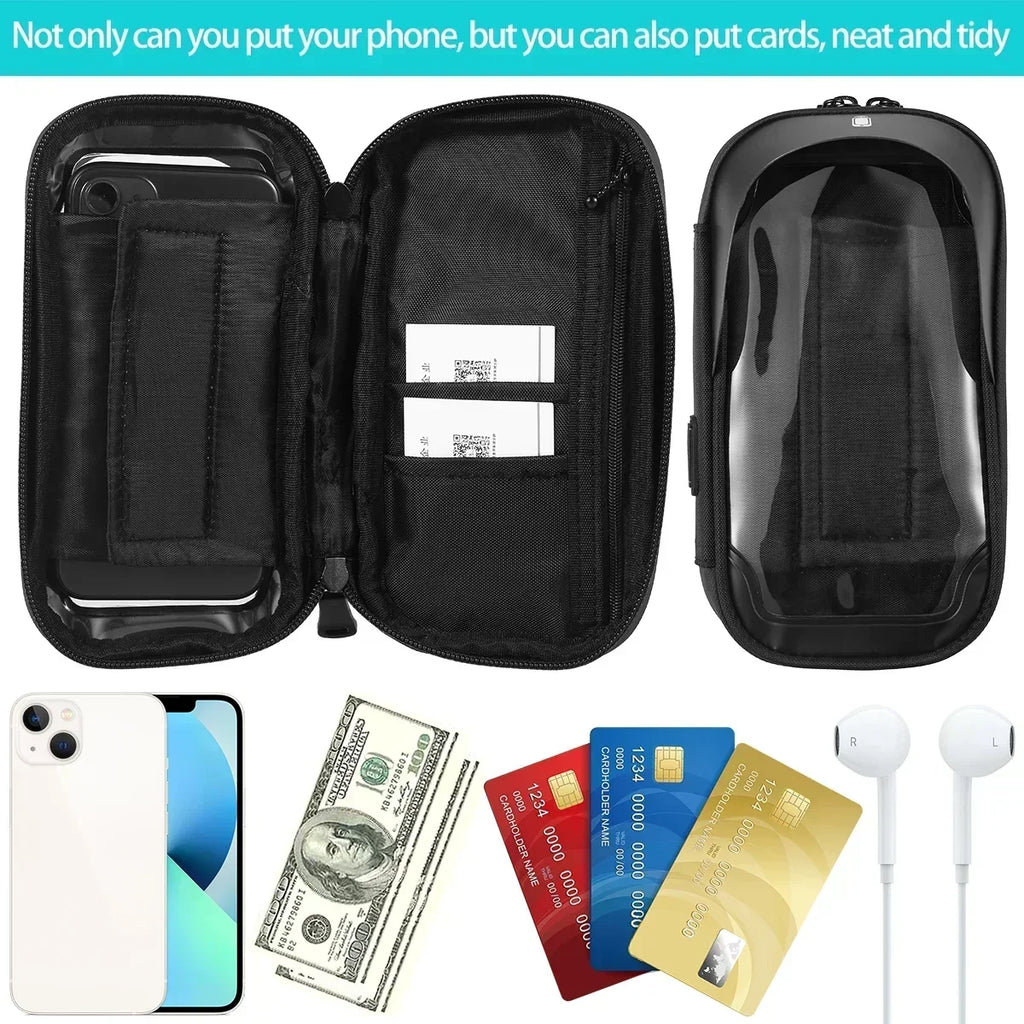Bicycle Motorcycle Universal Mobile Phone Holder Mount GPS Waterproof Navigation Stand Card Pack for Smartphones Bike Bracket