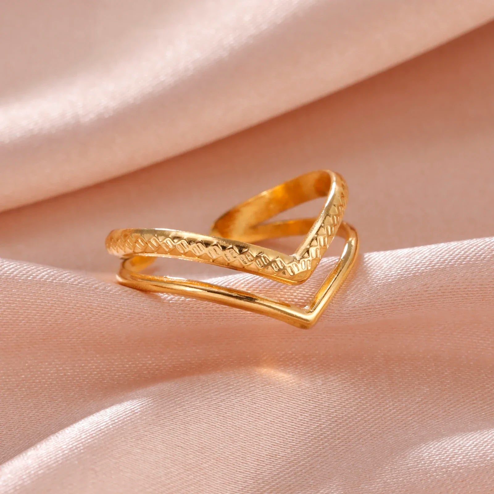 Stainless Steel Open Rings Women Geometric Heart Wheat Ears Adjustable Finger Ring Fashion Jewelry Birthday Gift Wholesale