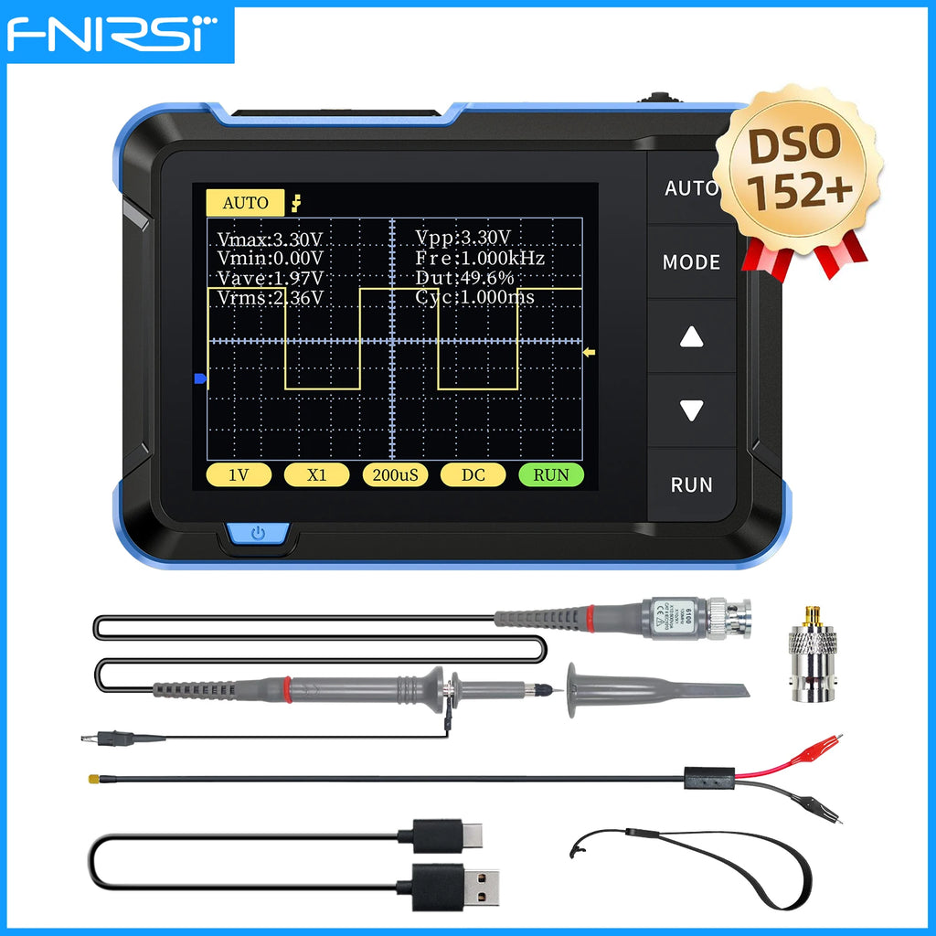 FNIRSI DSO-152 DSO-153 DSO510 Handheld Digital Oscilloscope 200KHz/1MHz/10MHz Bandwidth