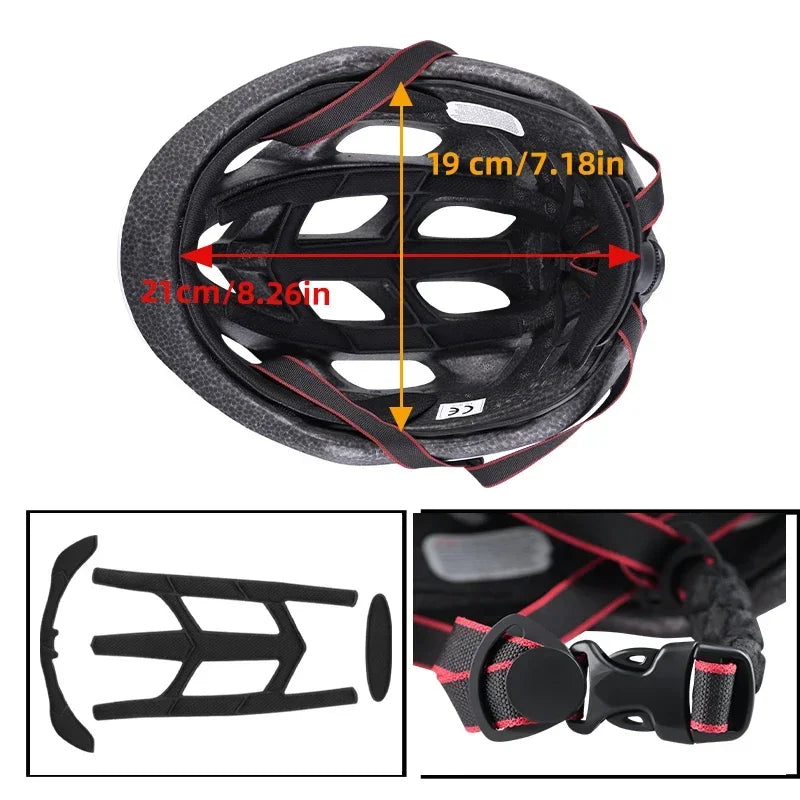 X-TIGER Adult Bicycle Helmet Breathable Lightweight Unisex Road Mountain Cycling Helmet with LED Taillight and Adjustable Straps