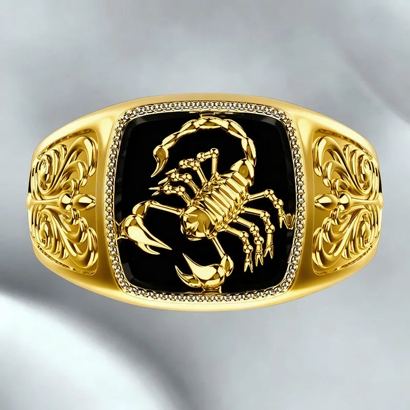 Fashion Milangirl Top-quality Gothic Punk  Scorpion Male Retro Ring for Man  Pattern Rings  Men Jewelry  Whole Sale