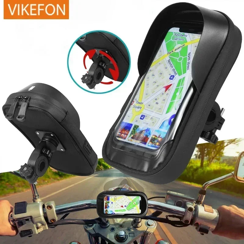 Bicycle Motorcycle Universal Mobile Phone Holder Mount GPS Waterproof Navigation Stand Card Pack for Smartphones Bike Bracket