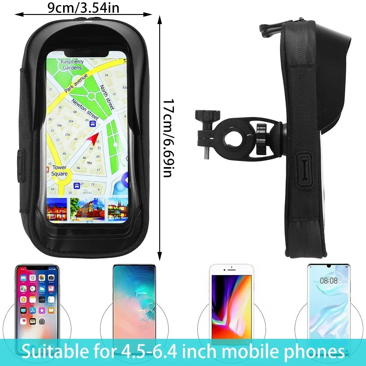 Bicycle Motorcycle Universal Mobile Phone Holder Mount GPS Waterproof Navigation Stand Card Pack for Smartphones Bike Bracket