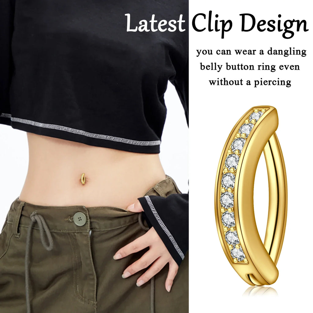 316l Surgical Steel  Navel Piercing Simple Belly Button Ring For Women Girl Reverse Curved Glossy Snap Belly Piercing