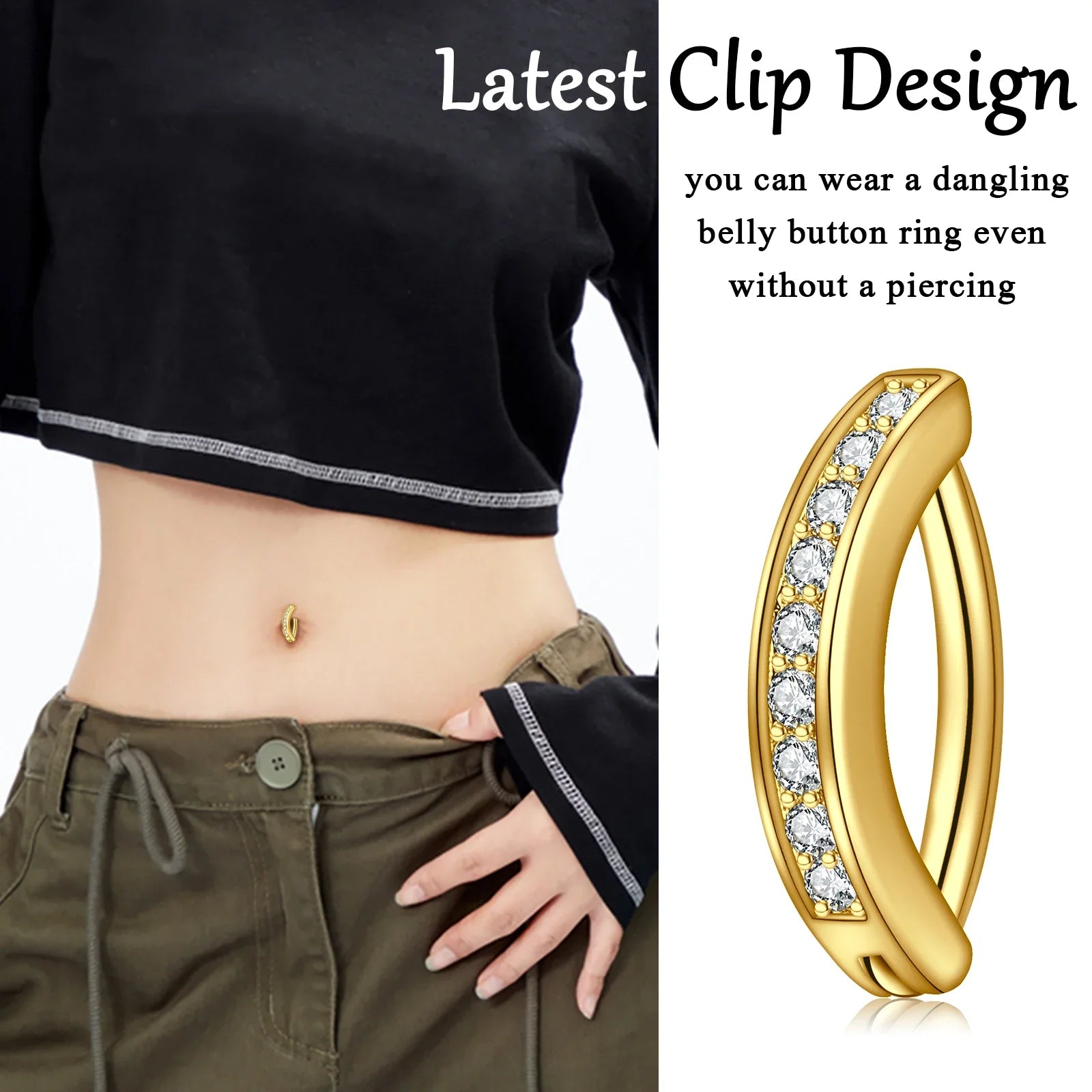 316l Surgical Steel  Navel Piercing Simple Belly Button Ring For Women Girl Reverse Curved Glossy Snap Belly Piercing
