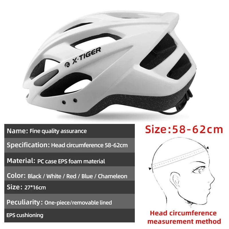 X-TIGER Adult Bicycle Helmet Breathable Lightweight Unisex Road Mountain Cycling Helmet with LED Taillight and Adjustable Straps