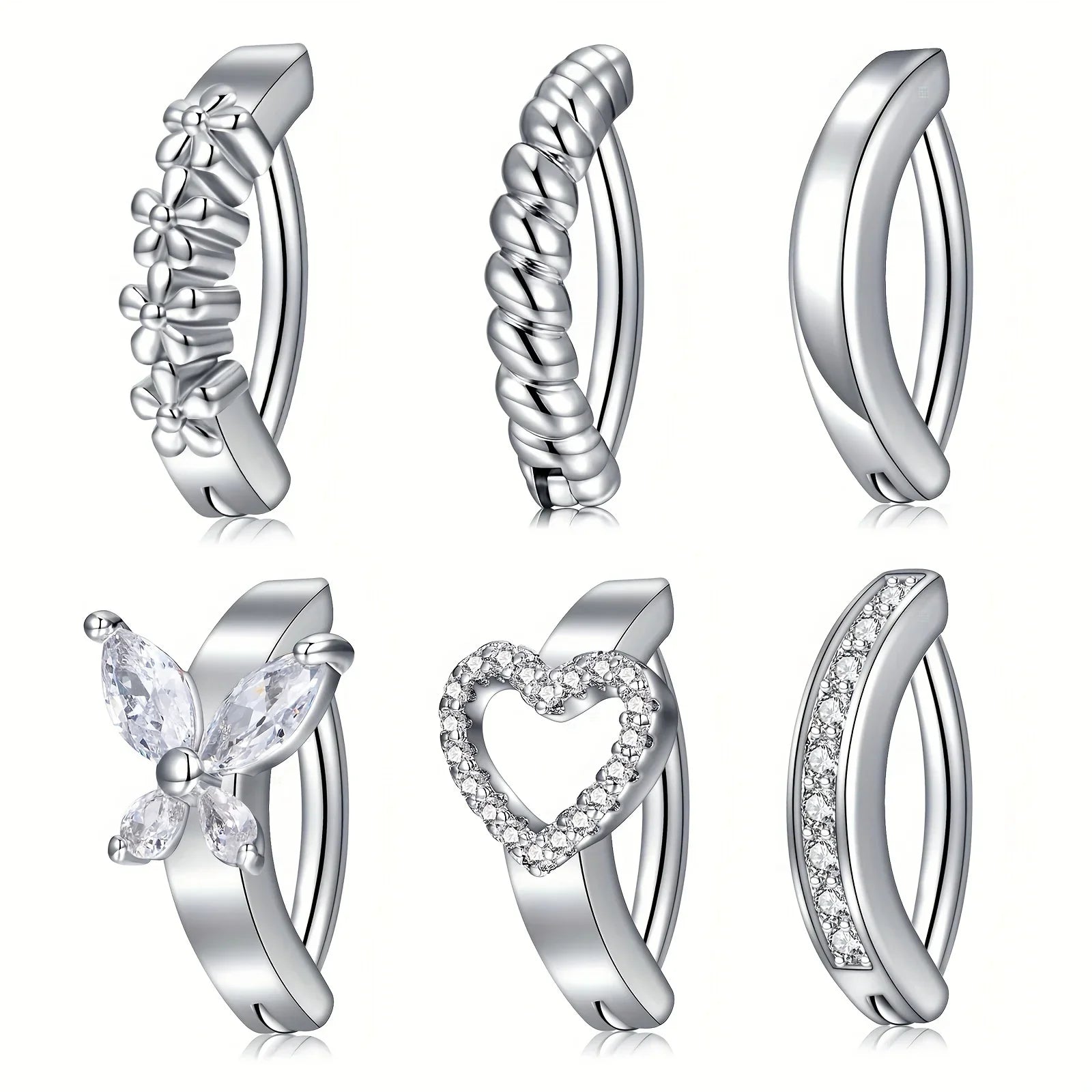 316l Surgical Steel  Navel Piercing Simple Belly Button Ring For Women Girl Reverse Curved Glossy Snap Belly Piercing
